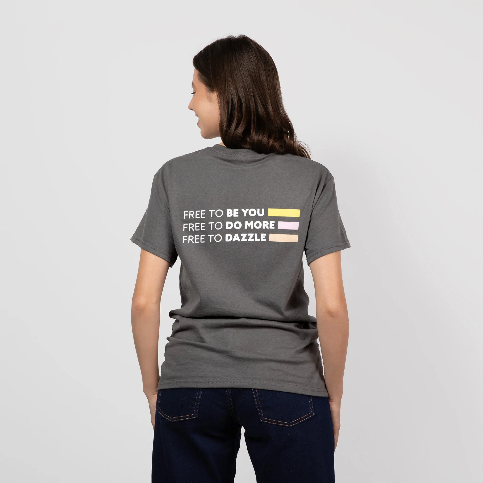 Free to Dazzle Gray Tee - Image 4