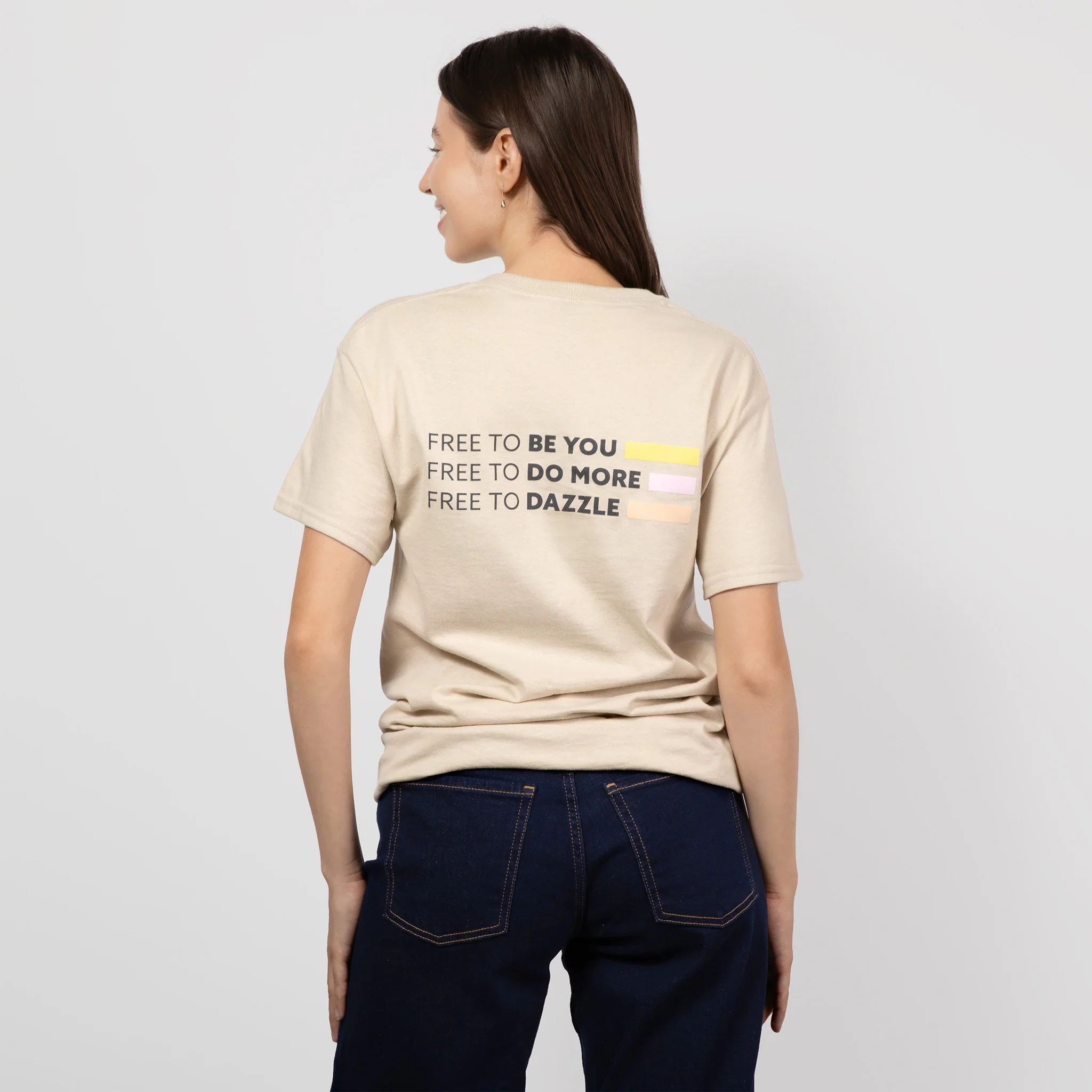 Free to Dazzle Beige Tee - Image 4